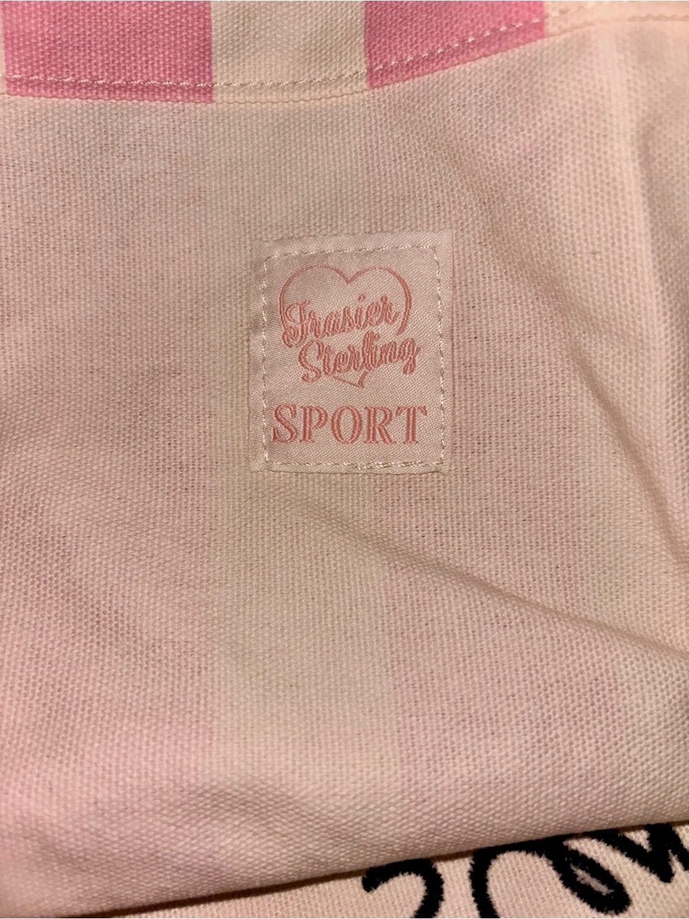 NWT Frasier Sterling Sport Pink & Cream Cotton Canvas Tote Bag HUGE - Picture 12 of 14